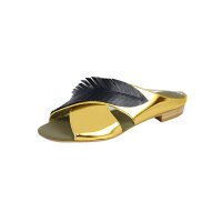 Mule, gold-coloured/ black