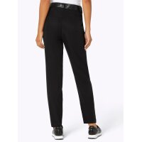 Lyocell-Hose m.Lederimitat u. Gürtel, schwarz