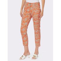 7/8-Stretch-Druckhose, beige-orange