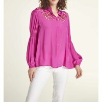 Bluse m. Perlen-Stickerei, erica