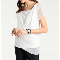 Designer-Shirt m. Pailletten, weiß