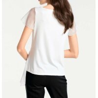 Designer-Shirt m. Pailletten, weiß