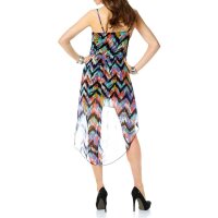 Asymmetrisches Chiffonkleid, bunt