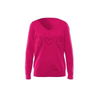 Feinstrickpullover m. Muster in 3D-Optik, pink