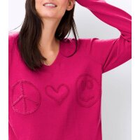 Fine knit sweater with pattern in 3D-look, pink