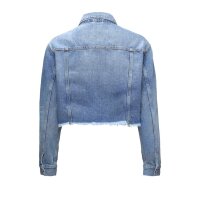 Marken-Jeansjacke, blau-used