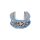 Bracelet with beads, blue-denim