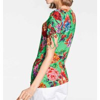 Designer-Druckshirt, grün-bunt