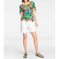 Designer-Druckshirt, grün-bunt