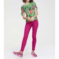 Designer-Druckshirt, grün-bunt