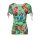 Designer-Druckshirt, grün-bunt