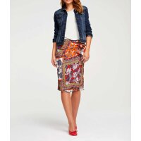 Wrap skirt with tropical print, multicolour
