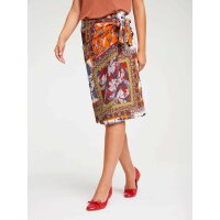 Wrap skirt with tropical print, multicolour
