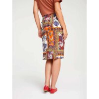 Wrap skirt with tropical print, multicolour