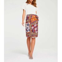 Wrap skirt with tropical print, multicolour