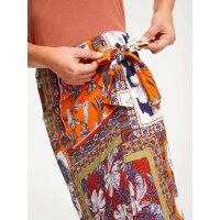 Wrap skirt with tropical print, multicolour