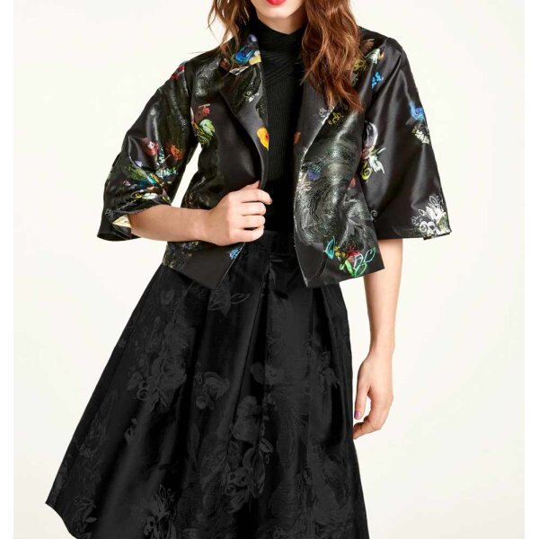 Kurzjacke, schwarz-bunt