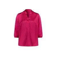 Satin blouse with stand up collar, pink