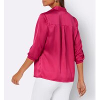 Satin-Bluse m.Stehkragen, pink