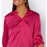 Satin-Bluse m.Stehkragen, pink