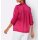 Satin-Bluse m.Stehkragen, pink