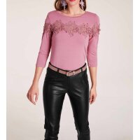 Shirt m. Spitze, rosé