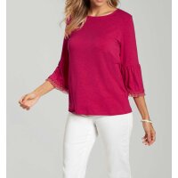 Jerseyshirt m. Volants, pink