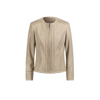 Lederimitat-Jacke m. Mesheinsatz, beige