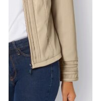 Lederimitat-Jacke m. Mesheinsatz, beige
