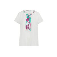 Bluse m. abnehmbare Stoffband, weiß