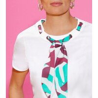 Bluse m. abnehmbare Stoffband, weiß