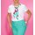 Bluse m. abnehmbare Stoffband, weiß