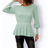 Sweater with peplum, chalk mint blend