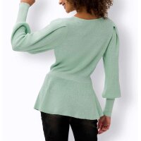 Sweater with peplum, chalk mint blend