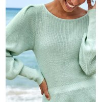 Sweater with peplum, chalk mint blend