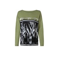 Sweater with foile print, reed-black
