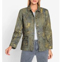 Jeansjackenblazer m. goldfarbenen Details, khaki