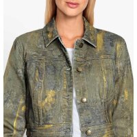 Jeansjackenblazer m. goldfarbenen Details, khaki