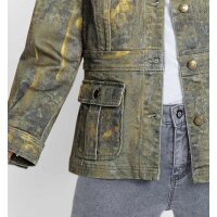 Jeansjackenblazer m. goldfarbenen Details, khaki