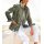Jeansjackenblazer m. goldfarbenen Details, khaki