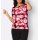 Shirt with cut-out details and bead trim, black-pink