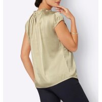 Satin-Bluse m. Falten, sand