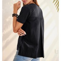 Shirt im Mix aus Sweat- und Web-Qualität, schwarz