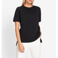 Shirt im Mix aus Sweat- und Web-Qualität, schwarz