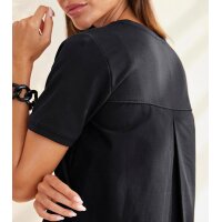 Shirt im Mix aus Sweat- und Web-Qualität, schwarz