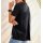 Shirt im Mix aus Sweat- und Web-Qualität, schwarz