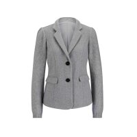 Blazer m. Strickärmeln, grau-melange
