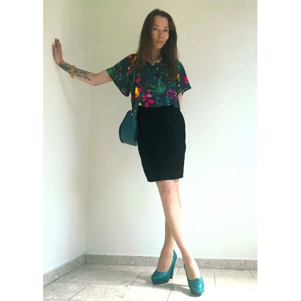 Carmen top, black-multicolour