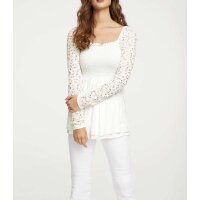 Lace jersey shirt, offwhite