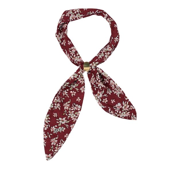 Scarf with ornamental ring, bordeaux